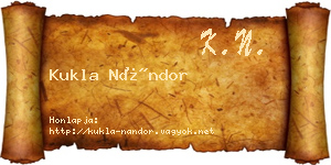 Kukla Nándor névjegykártya