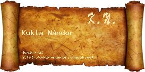 Kukla Nándor névjegykártya